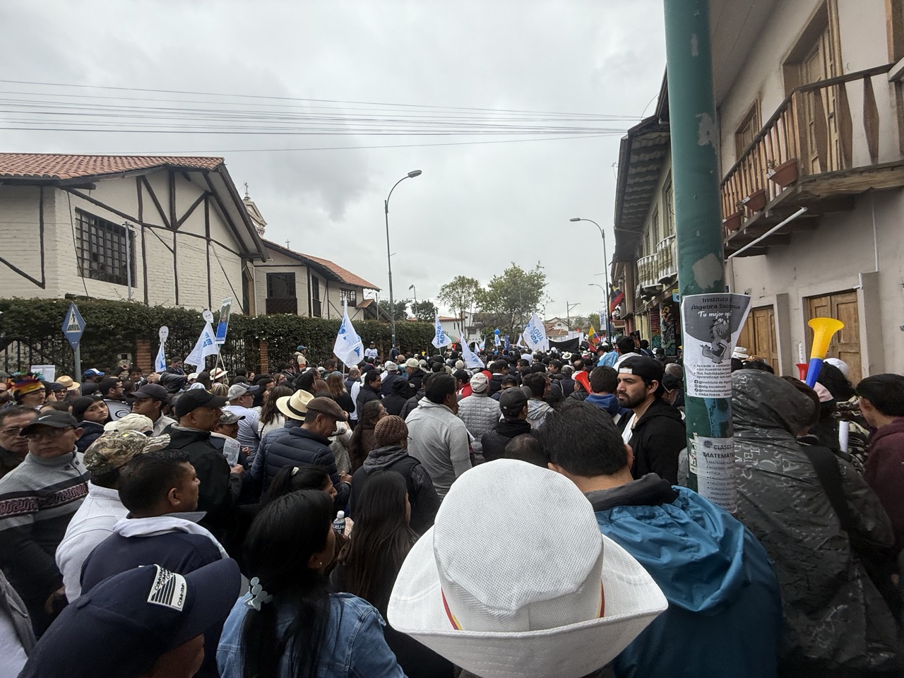 Crowd assembling before the march in Cuenca